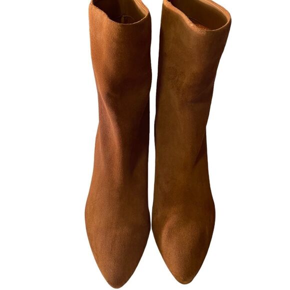 NWOT Something Navy Brown Milo Suede Ankle Sock Boots size 8.5 - Picture 1 of 12